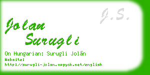jolan surugli business card